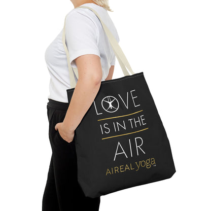Love Is In The Air Tote Bag | Aerial Yoga Typography Tote