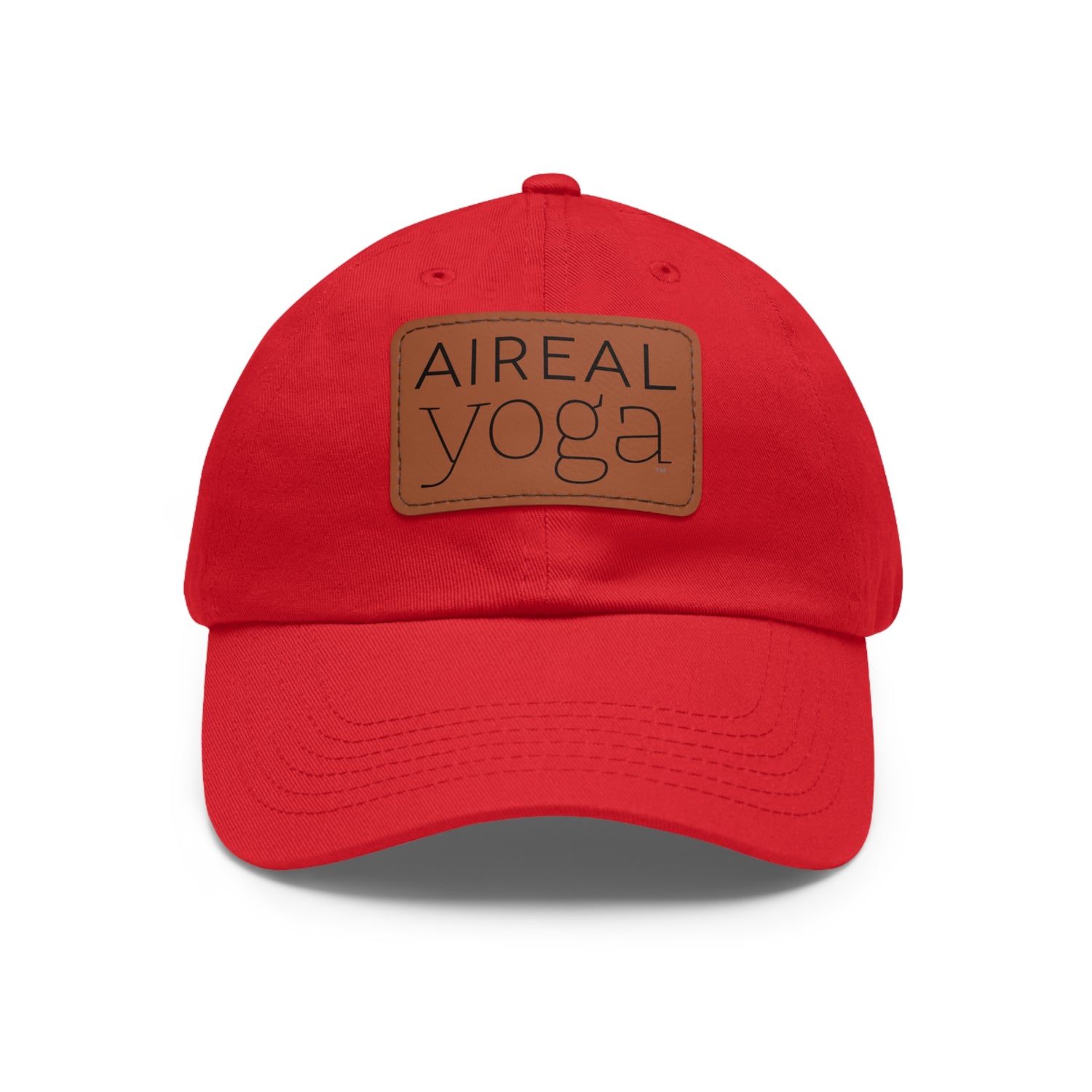 Aireal Yoga Leather Patch Dad Hat | Rectangle Logo