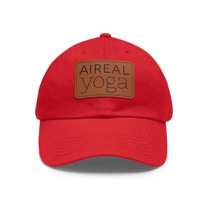 Aireal Yoga Leather Patch Dad Hat | Rectangle Logo