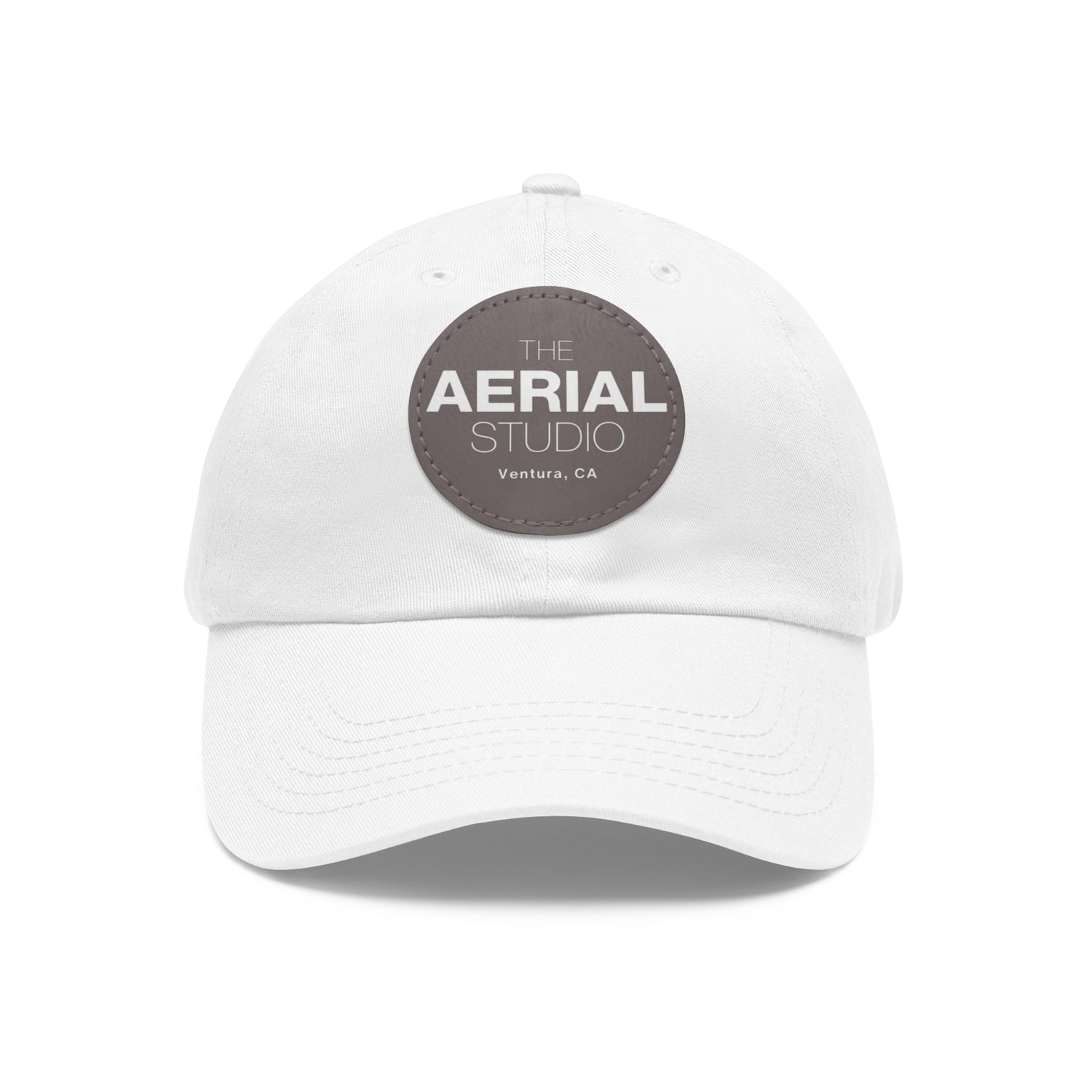 Aerial Studio Round Leather Patch Hat | Dad Hat with Leather Patch