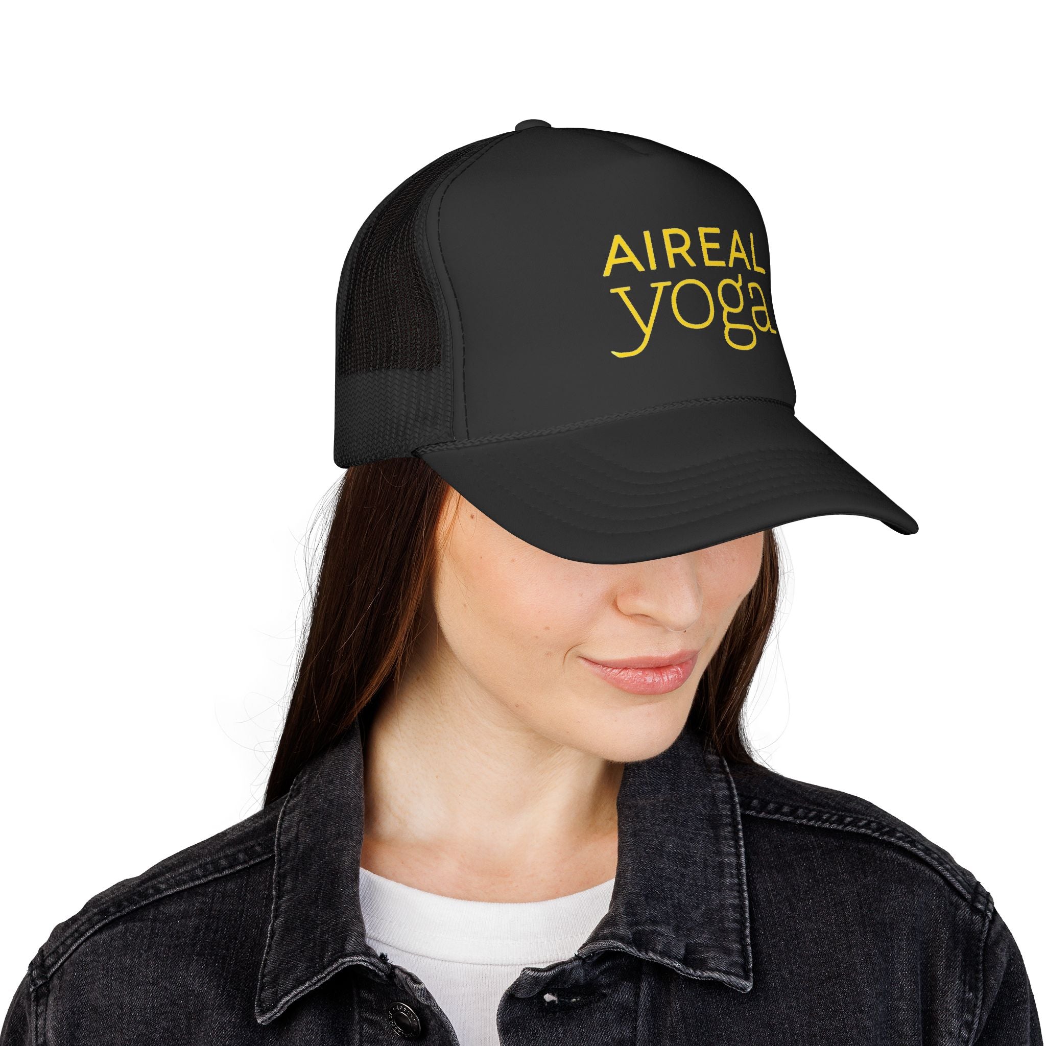 Aireal Yoga Trucker Cap | Embroidered Yoga Hat