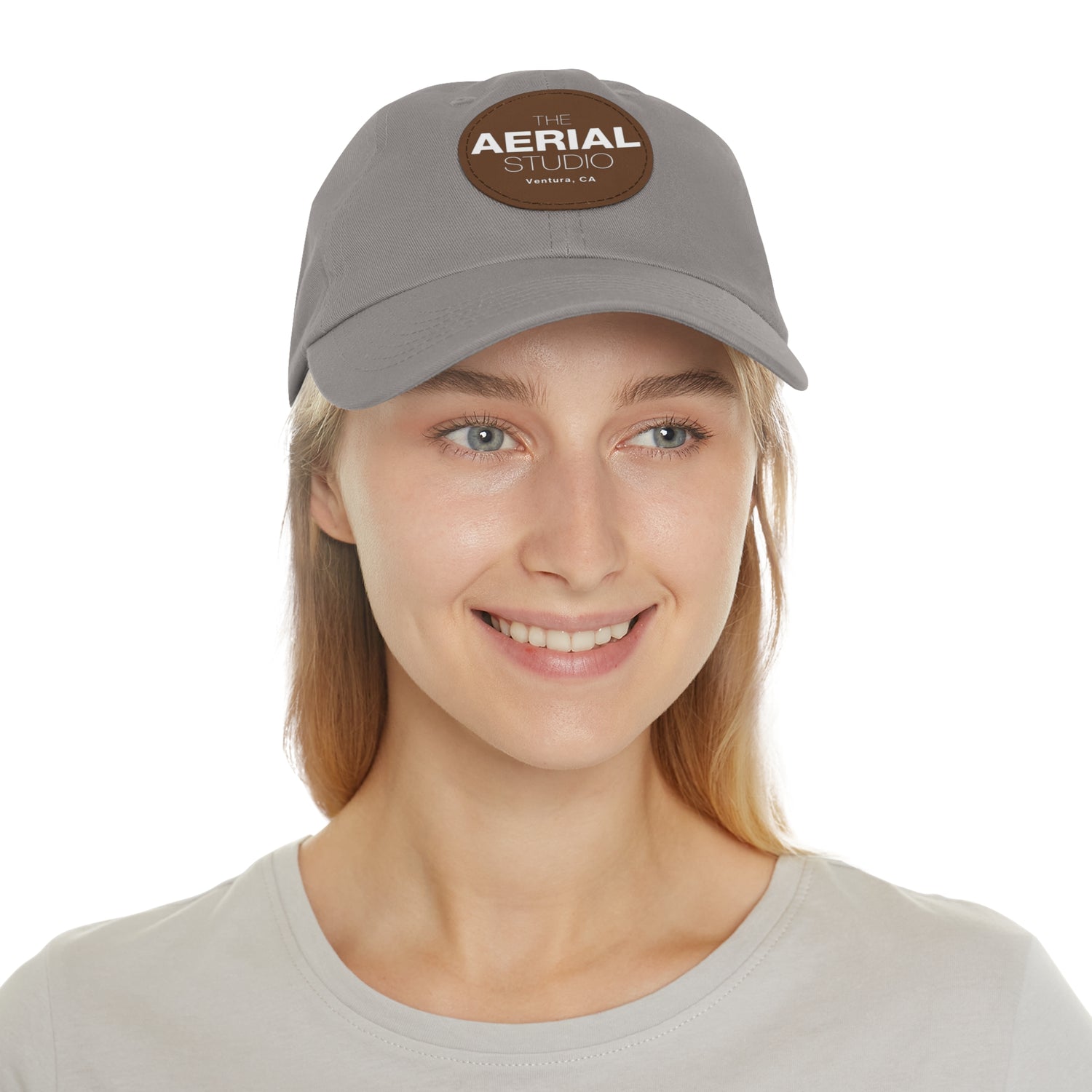 Aerial Studio Round Leather Patch Hat | Dad Hat with Leather Patch